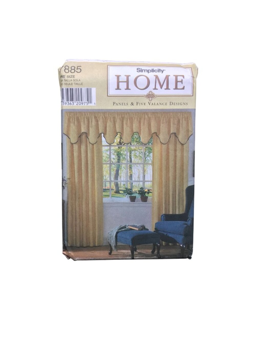 UNCUT Vintage Sewing PATTERN Simplicity Home 7885, Home Decorating 1999 Window